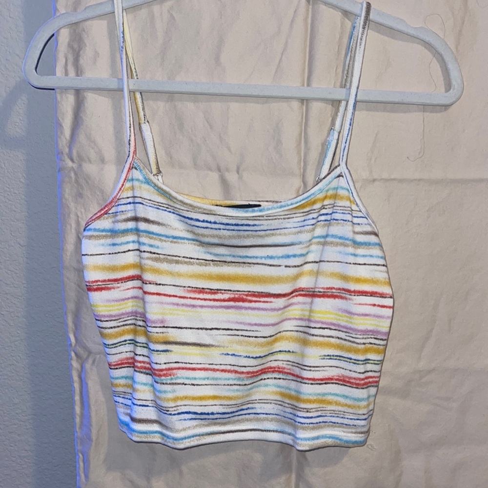 Rainbow Forever 21 Crop Top